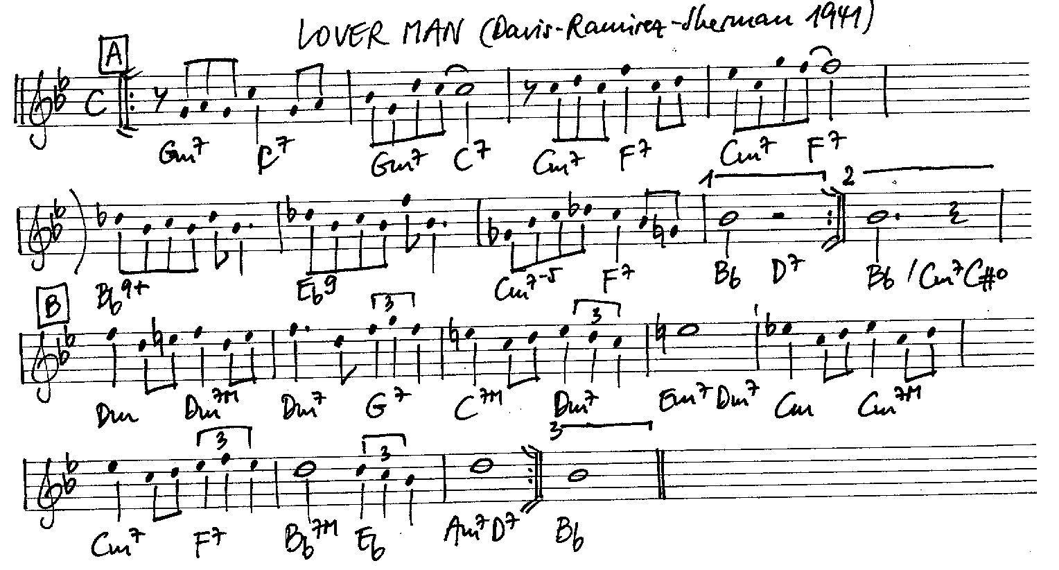 lover man in bb leadsheet – book us for your next 20s or gatsby event